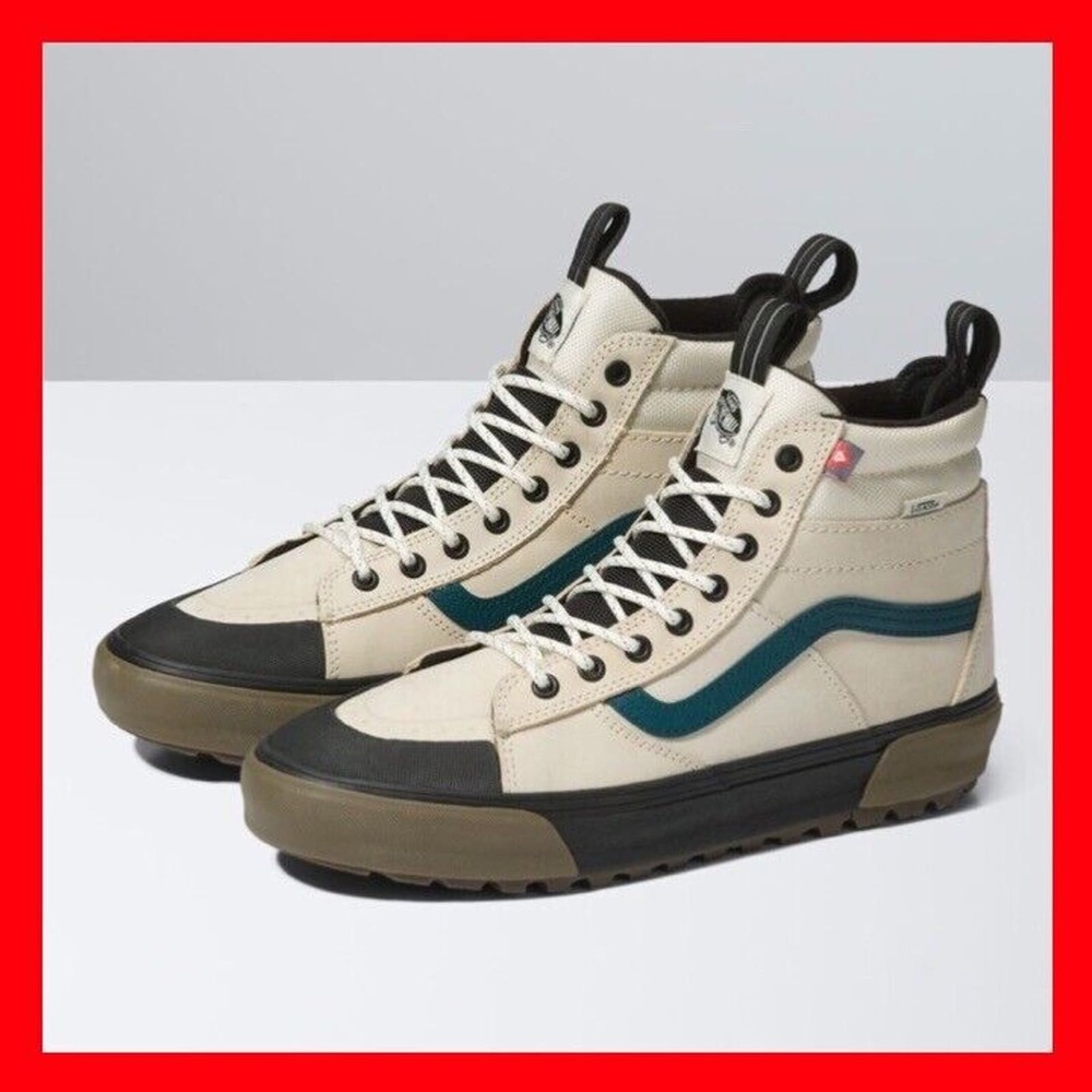 Vans Sk8-Hi MTE-2 White Green Skate Shoes Defcon Bryan Iguchi Bone Shoes Mens 12